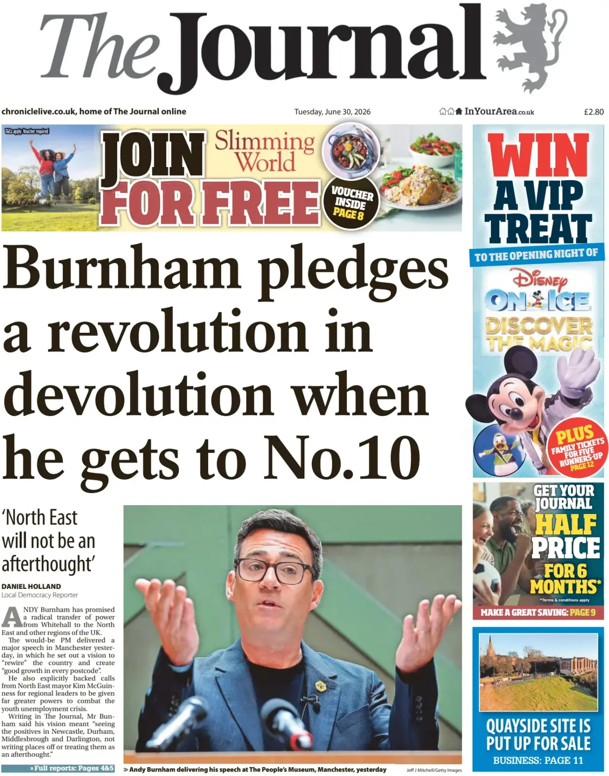 Cover The Journal | Newcastle 30/06/2026