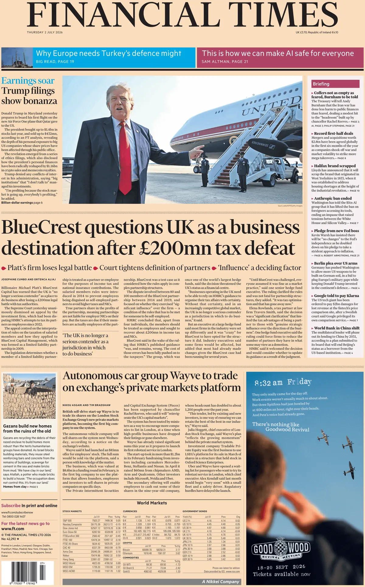 Cover Financial Times 02/07/2026