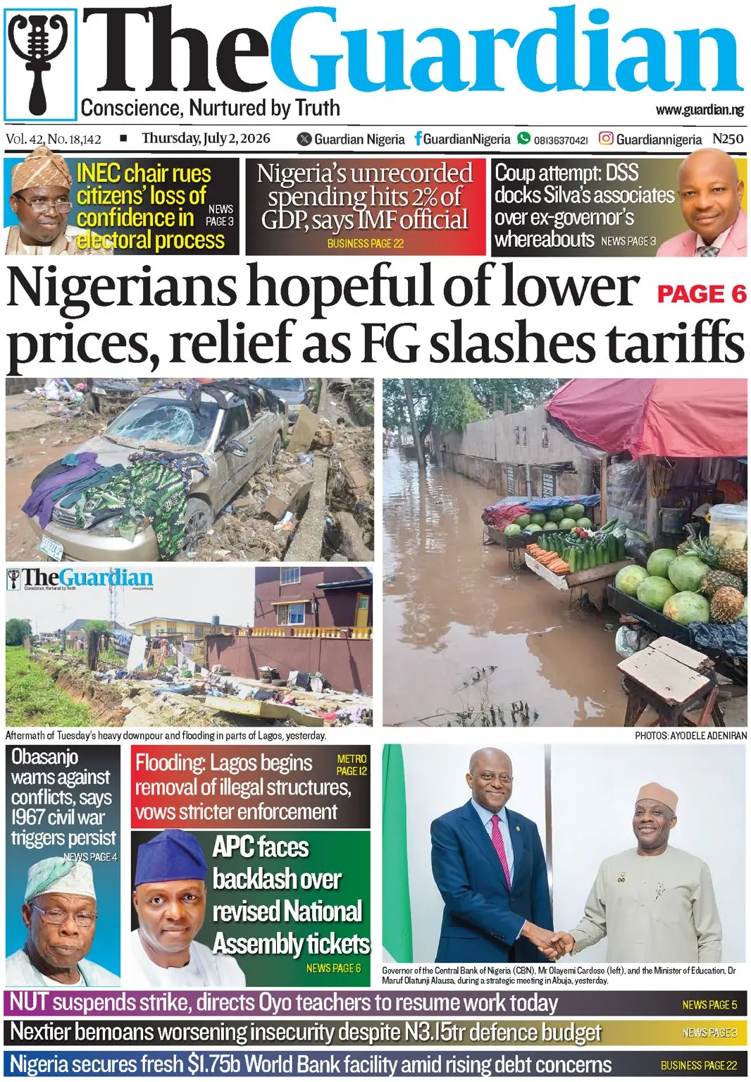 Cover The Guardian (Nigeria) 02/07/2026