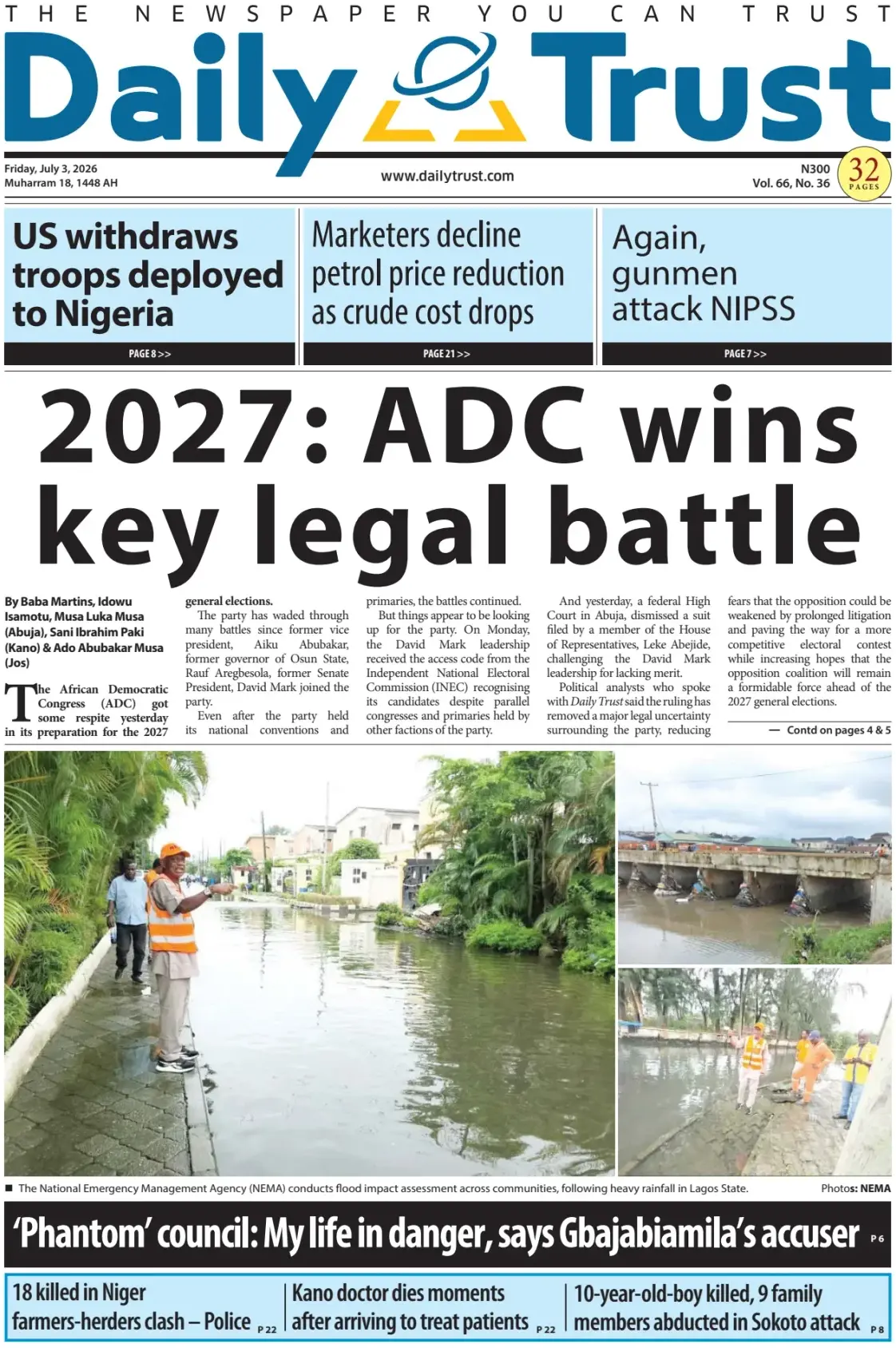 Cover Daily Trust 03/07/2026