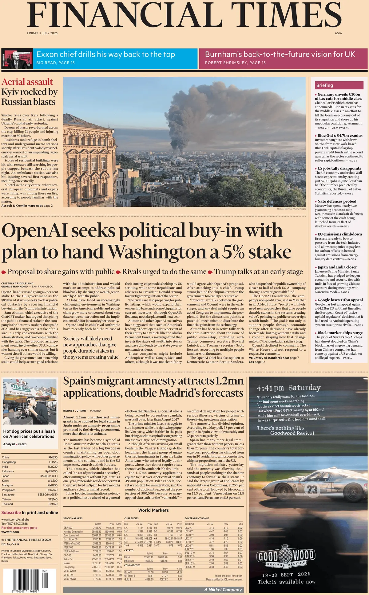 Cover Financial Times 03/07/2026