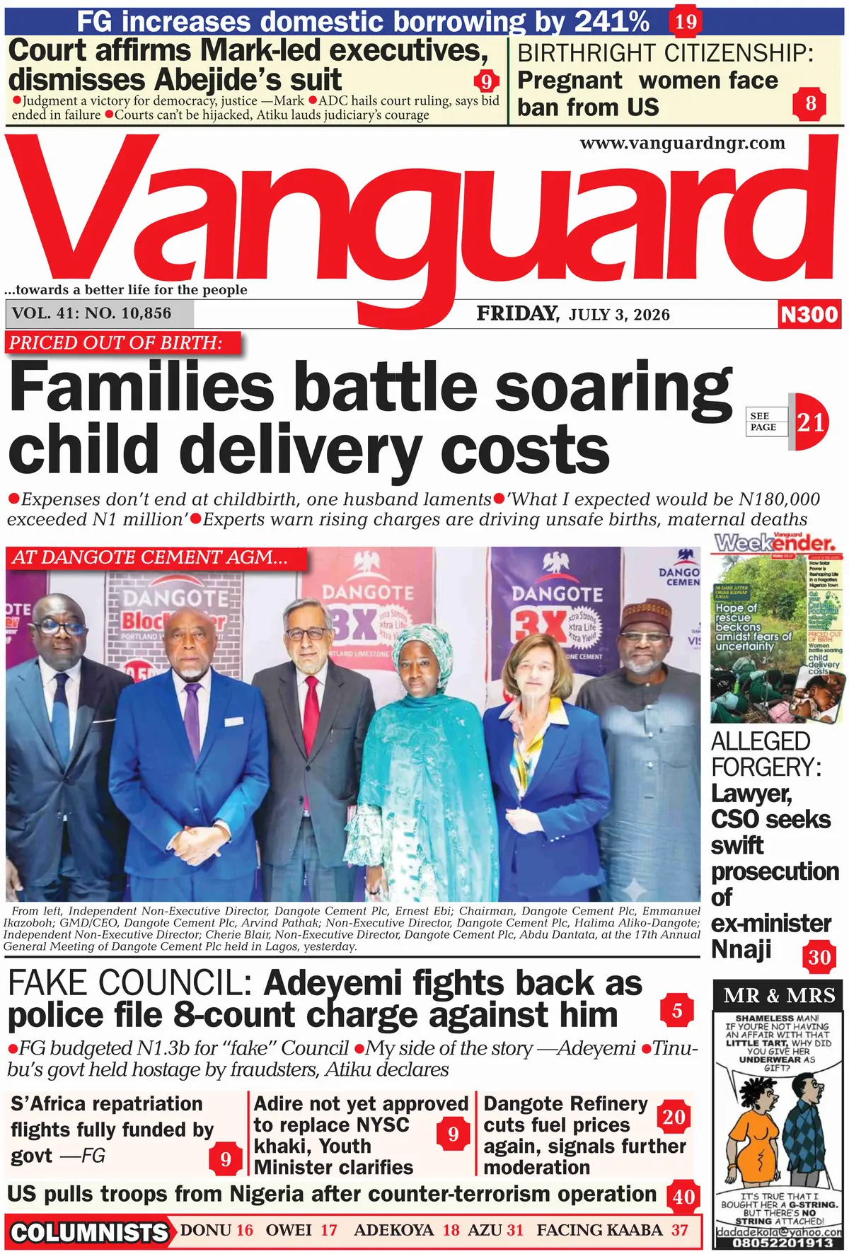 Cover Vanguard 03/07/2026