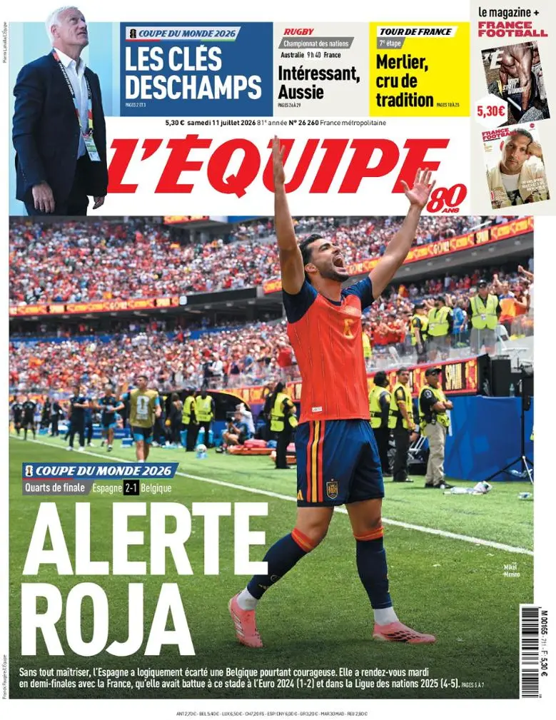 Today's Cover - Jul 11, 2026 - L'Equipe - Front Pages