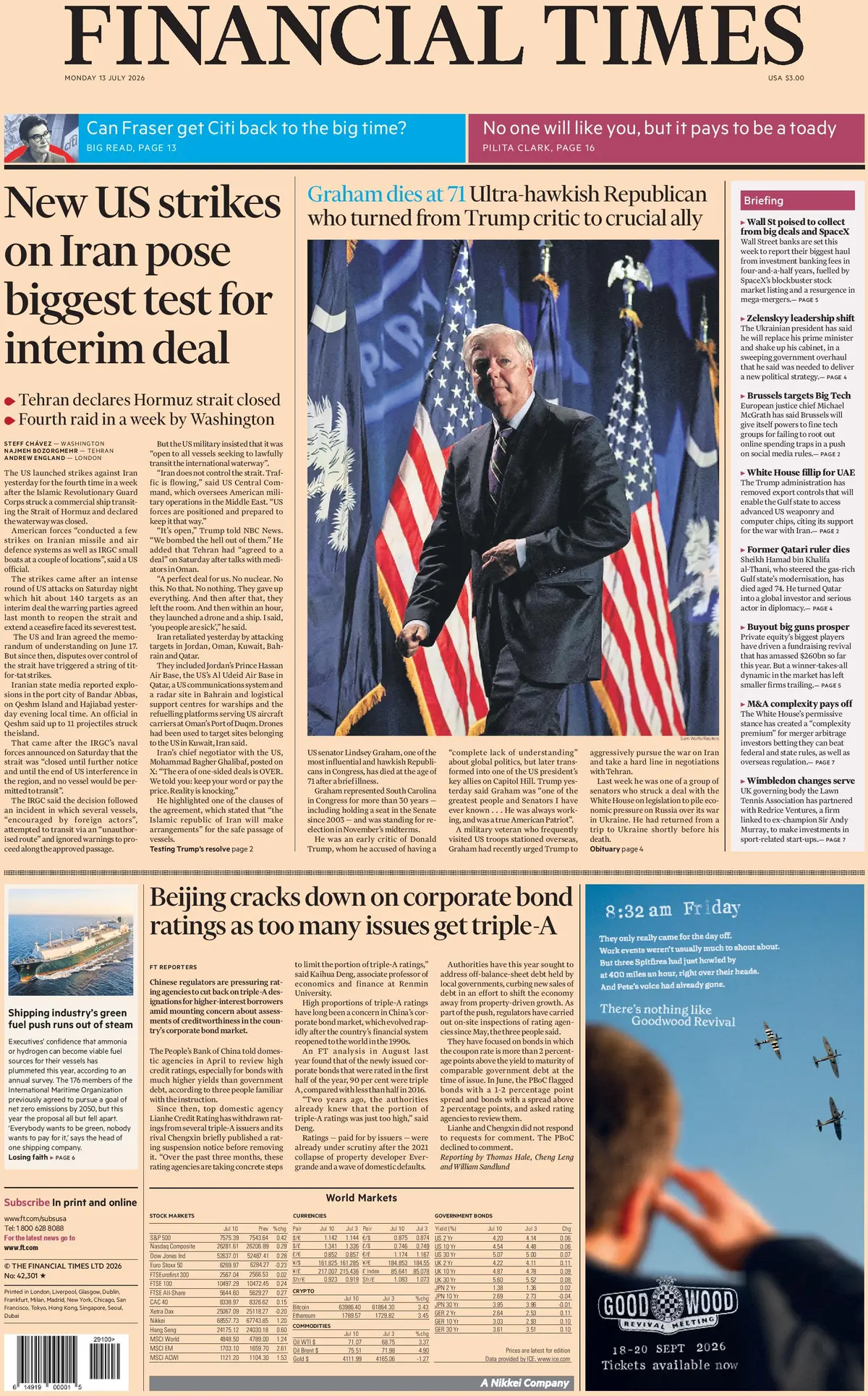 Cover Financial Times 13/07/2026