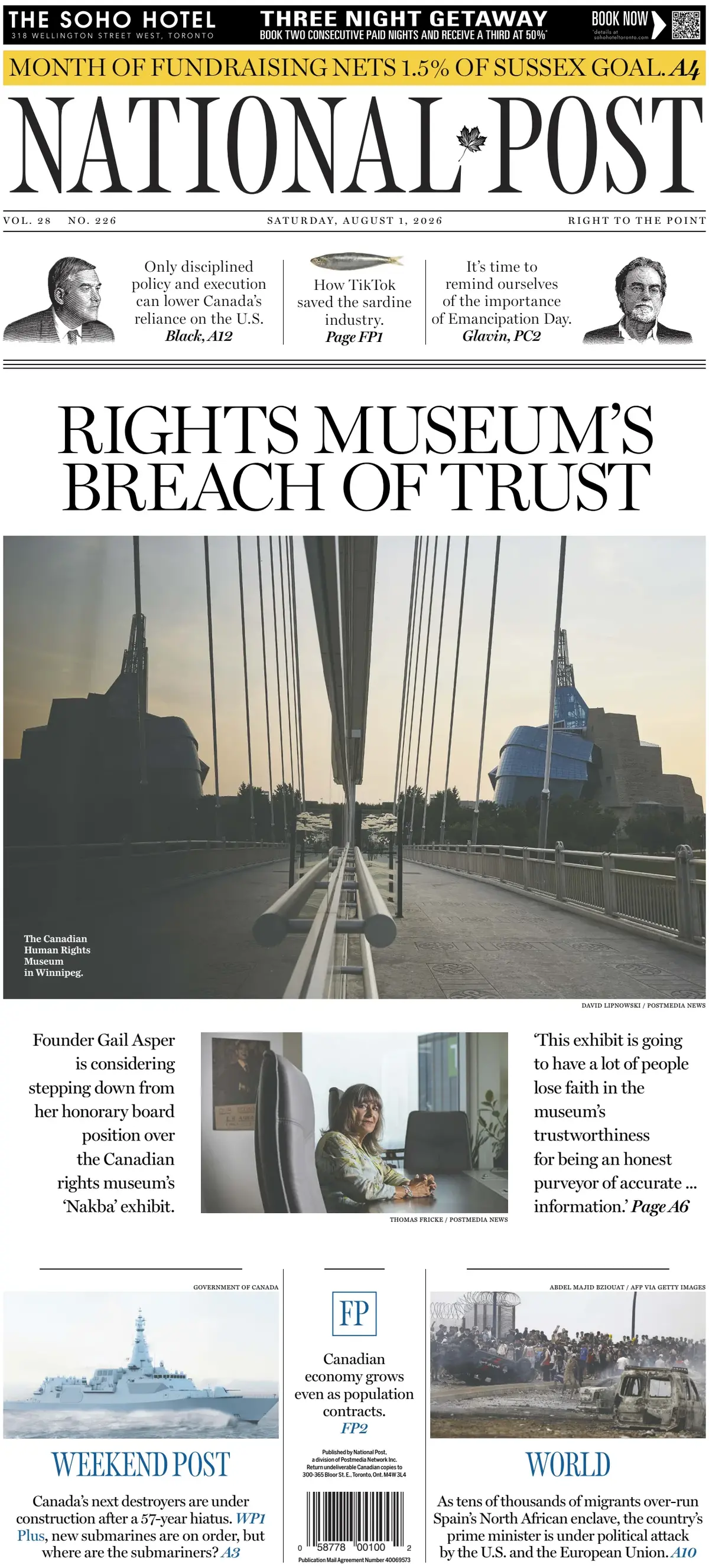 Cover National Post | The Post 01/08/2026