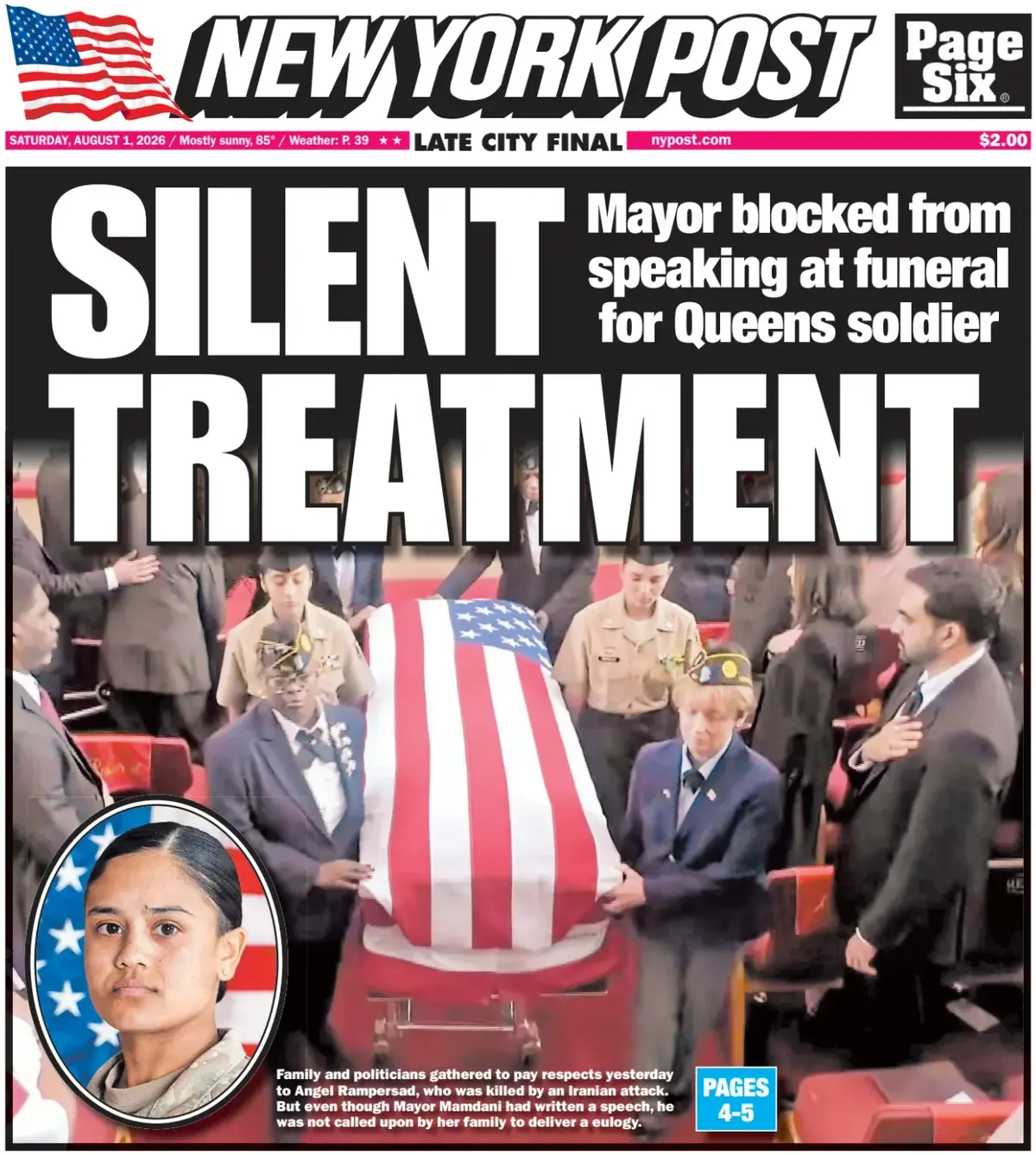 Cover New York Post 01/08/2026