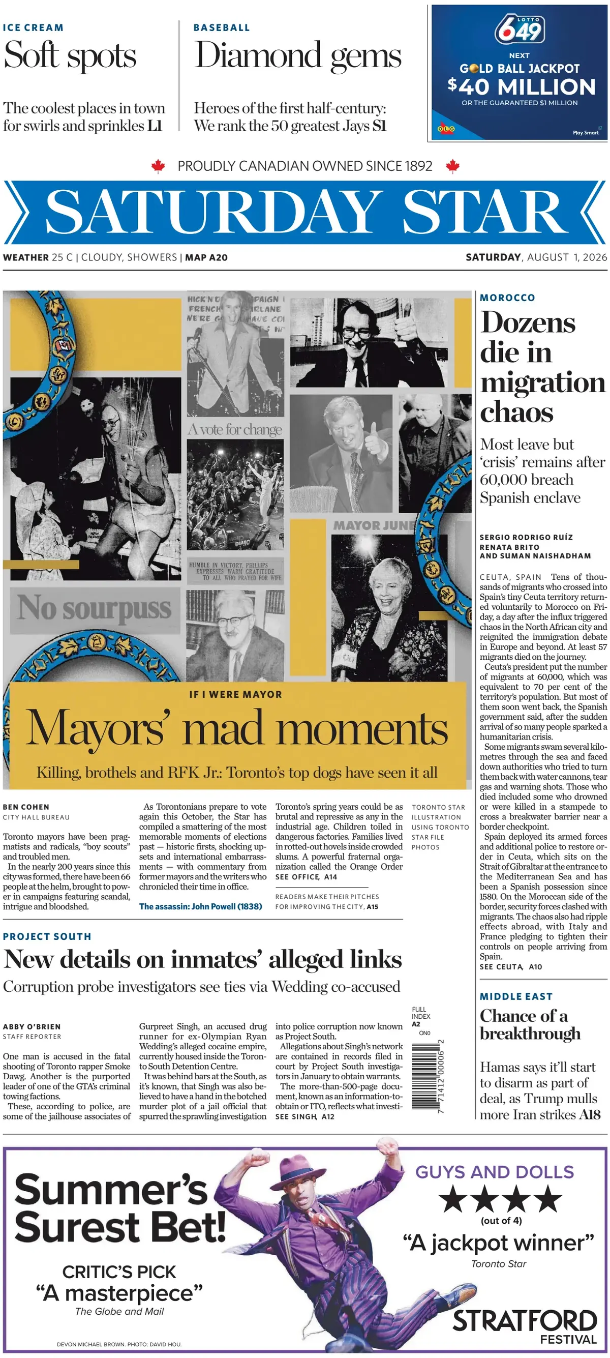 Cover Toronto Star 01/08/2026