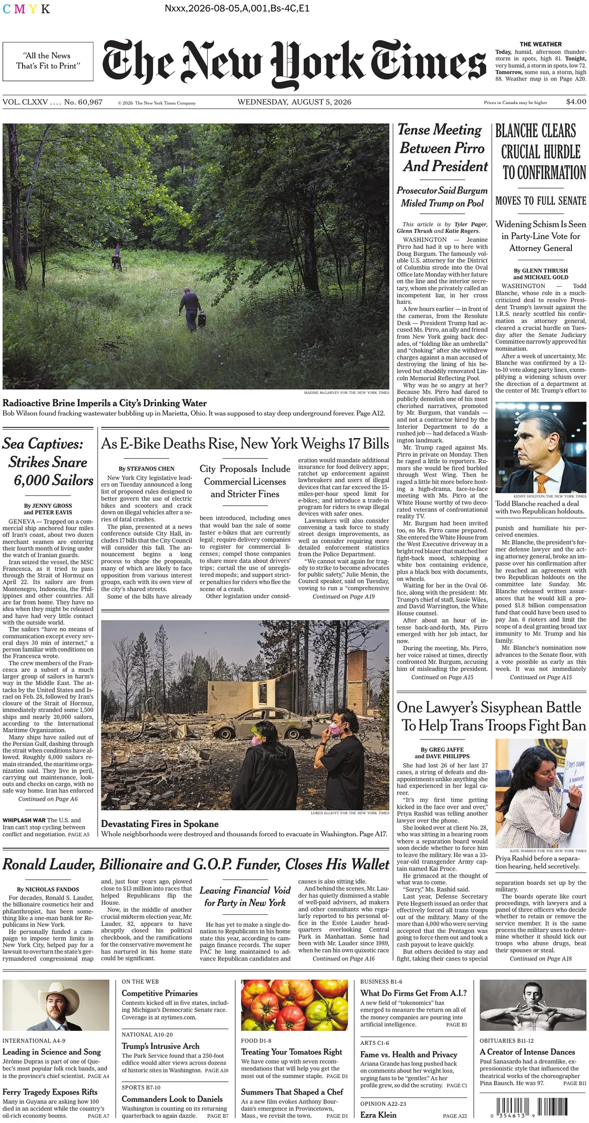 Cover The New York Times 05/08/2026