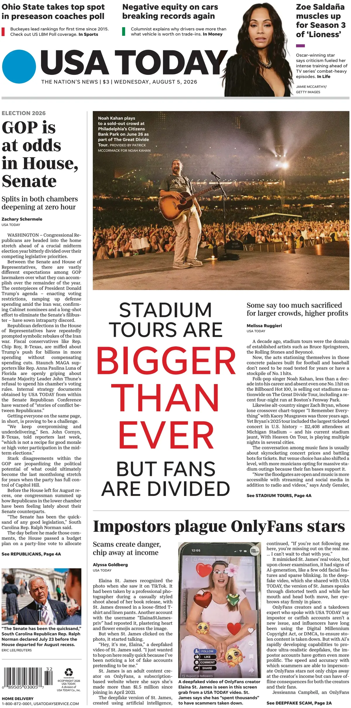 Cover USA Today 05/08/2026
