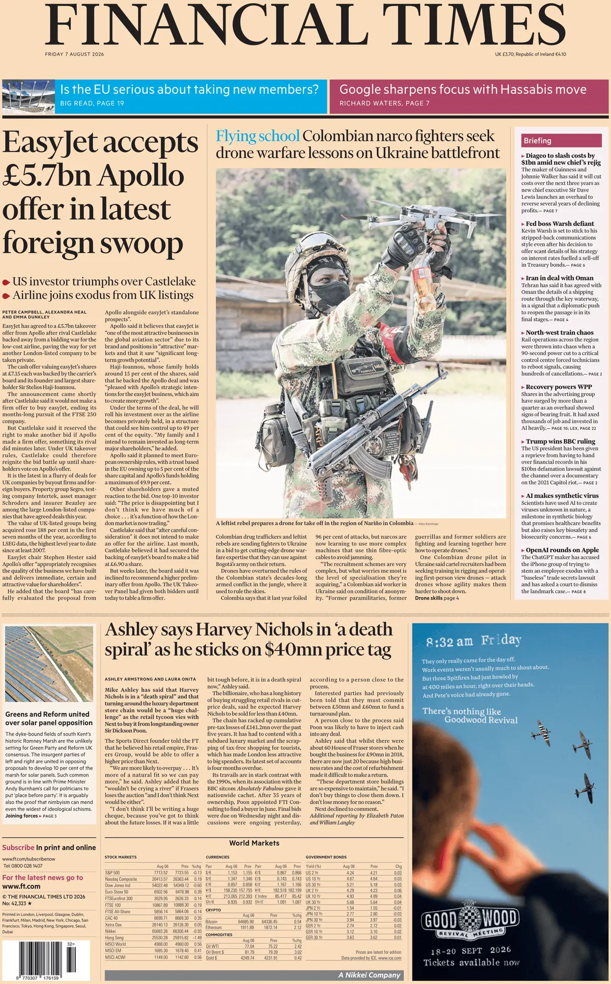 Cover Financial Times 07/08/2026