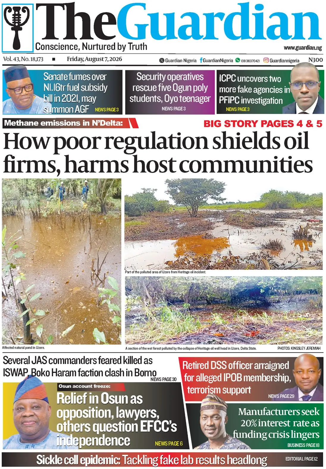 Cover The Guardian (Nigeria) 07/08/2026