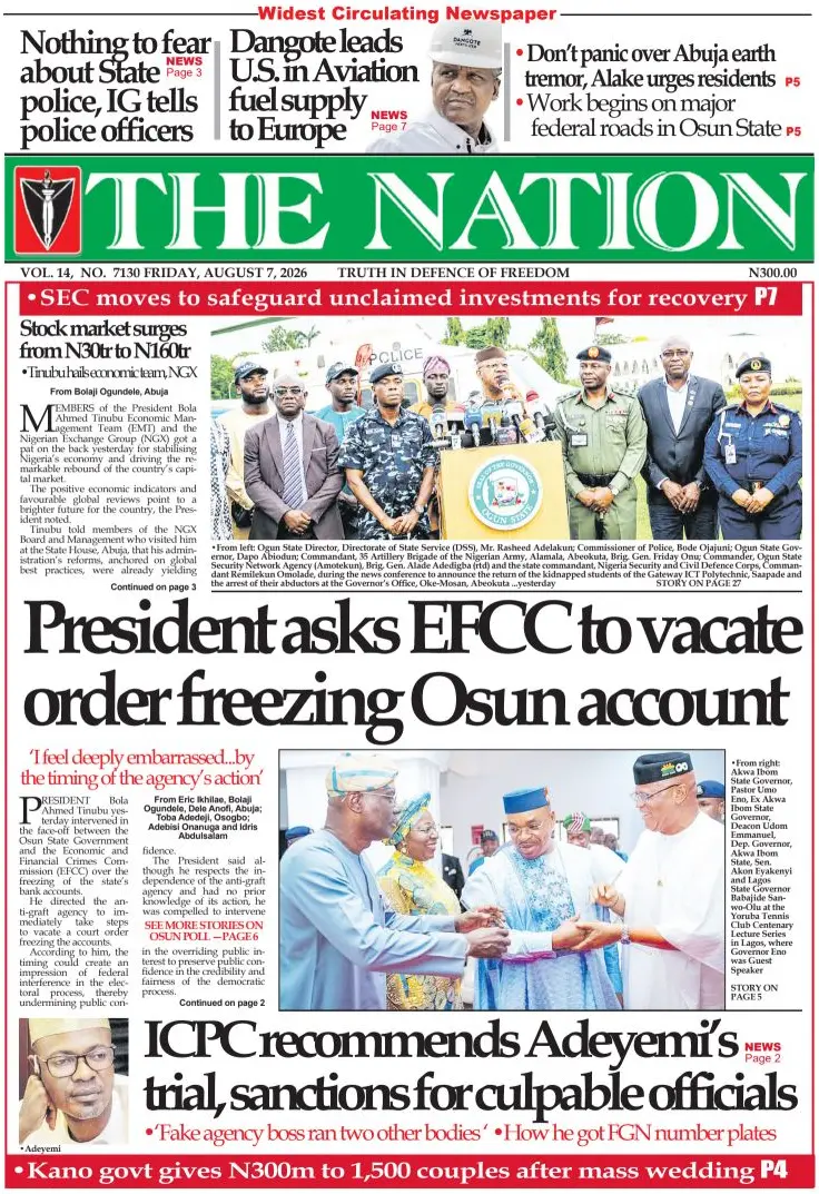 Cover The Nation (Nigeria) 07/08/2026