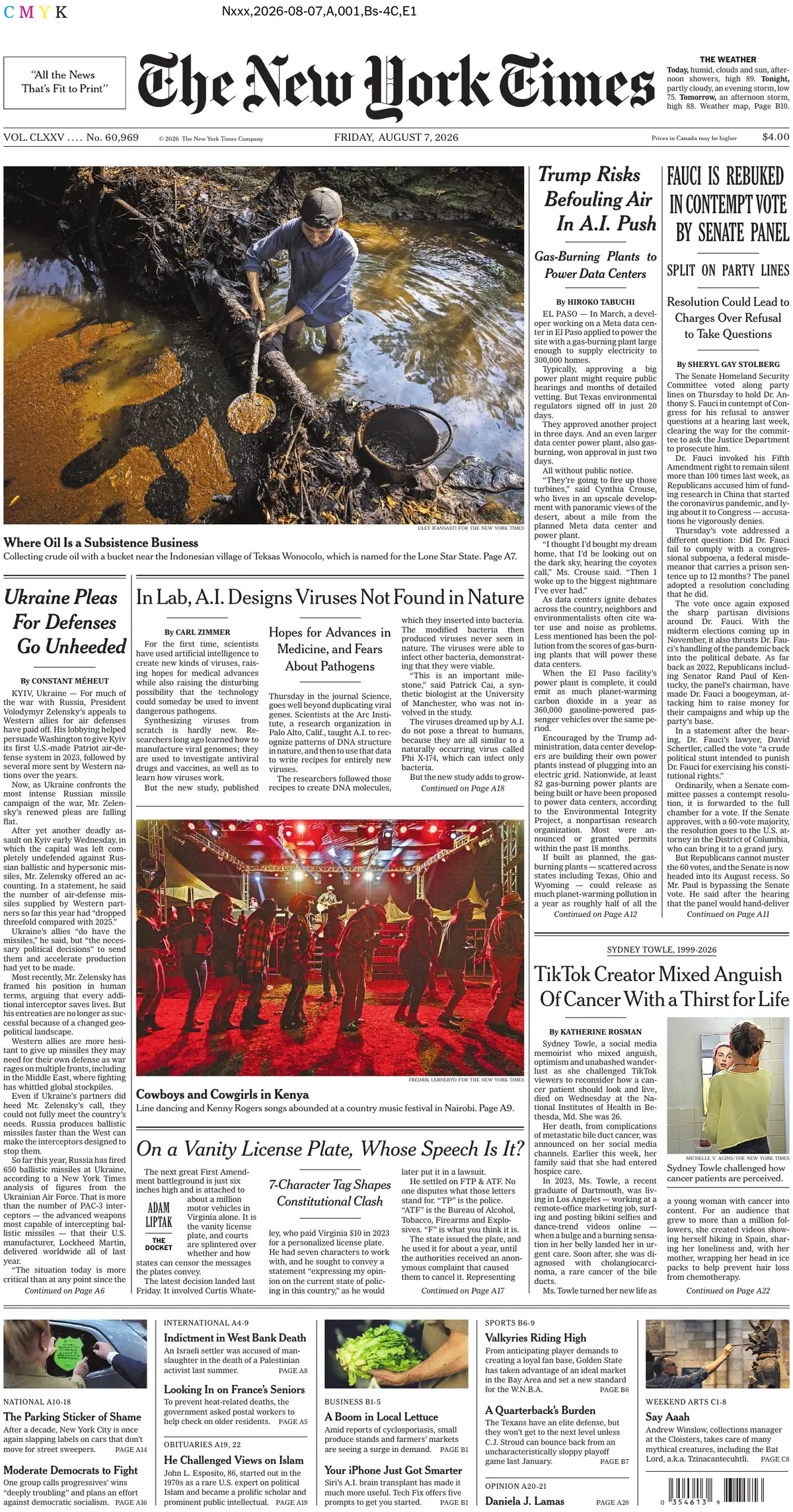 Cover The New York Times 07/08/2026