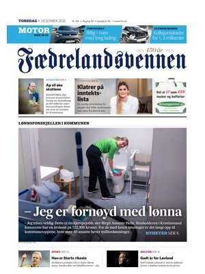 "Fædrelandsvennen" Front Page