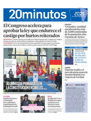 "20 minutos (Madrid)" Front Page