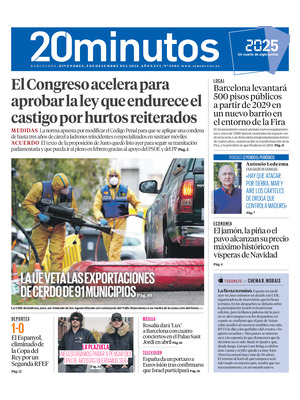 "20 minutos (Barcelona)" Front Page