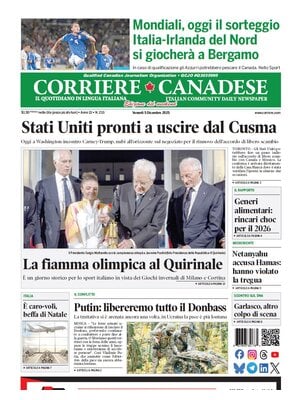 "Corriere Canadese" Front Page