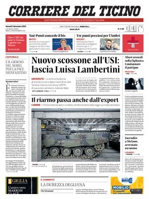 "Corriere del Ticino" Front Page