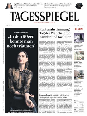 "Der Tagesspiegel" Front Page