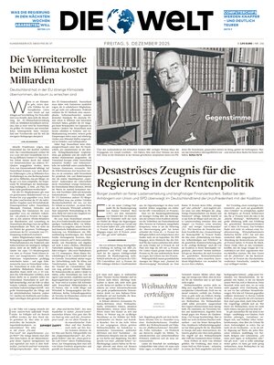 "Die Welt" Front Page