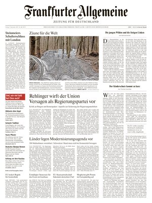 "Frankfurter Allgemeine Zeitung" Front Page
