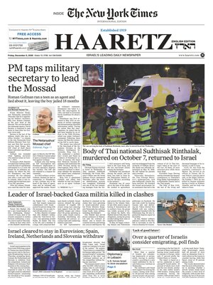 "Haaretz" Front Page