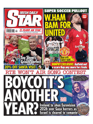 "Irish Daily Star" Front Page