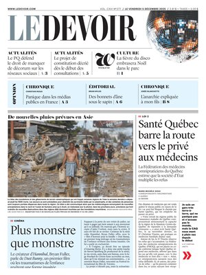 "Le Devoir" Front Page