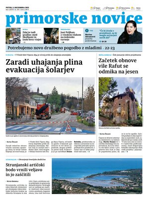 "Primorske Novice" Front Page