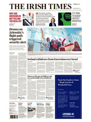 "The Irish Times" Front Page