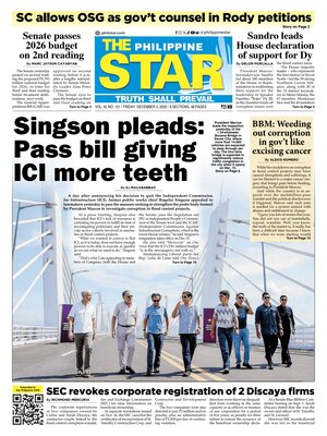 "The Philippine Star" Front Page