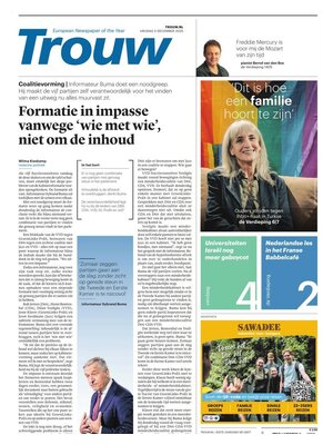 "Trouw" Front Page