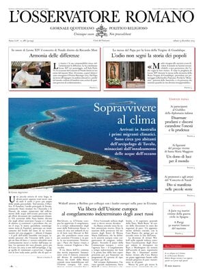 "L'Osservatore Romano" Front Page