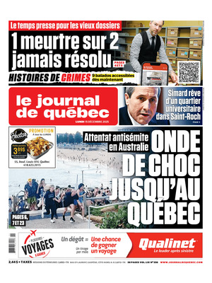 "Le Journal de Québec" Front Page