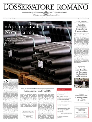 "L'Osservatore Romano" Front Page