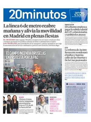"20 minutos (Madrid)" Front Page