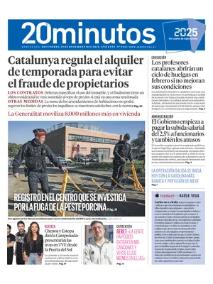"20 minutos (Barcelona)" Front Page