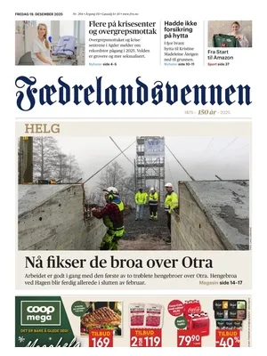 "Fædrelandsvennen" Front Page
