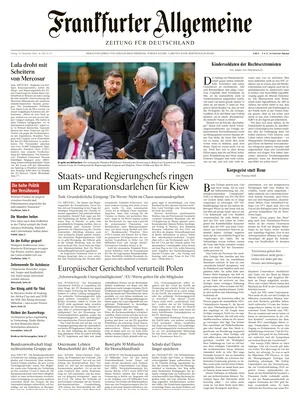 "Frankfurter Allgemeine Zeitung" Front Page