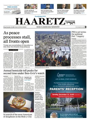 "Haaretz" Front Page