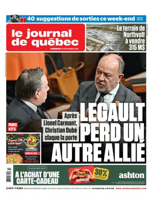 "Le Journal de Québec" Front Page