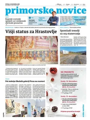 "Primorske Novice" Front Page