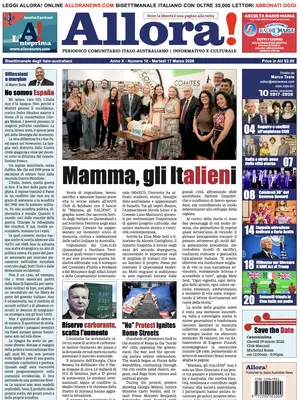 "Allora!" Front Page
