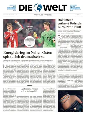 "Die Welt" Front Page