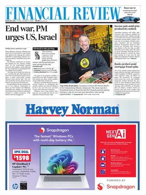 "The Australian Financial Review | AFR" Front Page