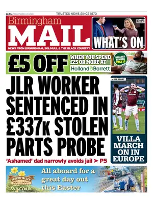 "Birmingham Mail" Front Page
