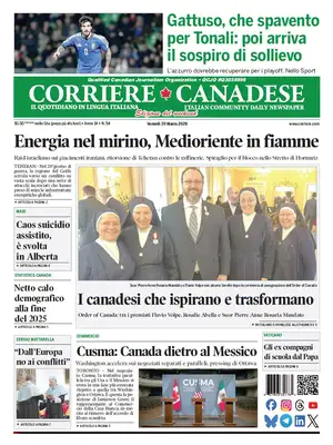 "Corriere Canadese" Front Page
