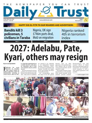 "Daily Trust" Front Page