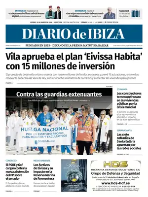 "Diario de Ibiza" Front Page