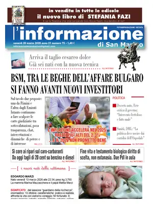 "L'Informazione di San Marino" Front Page